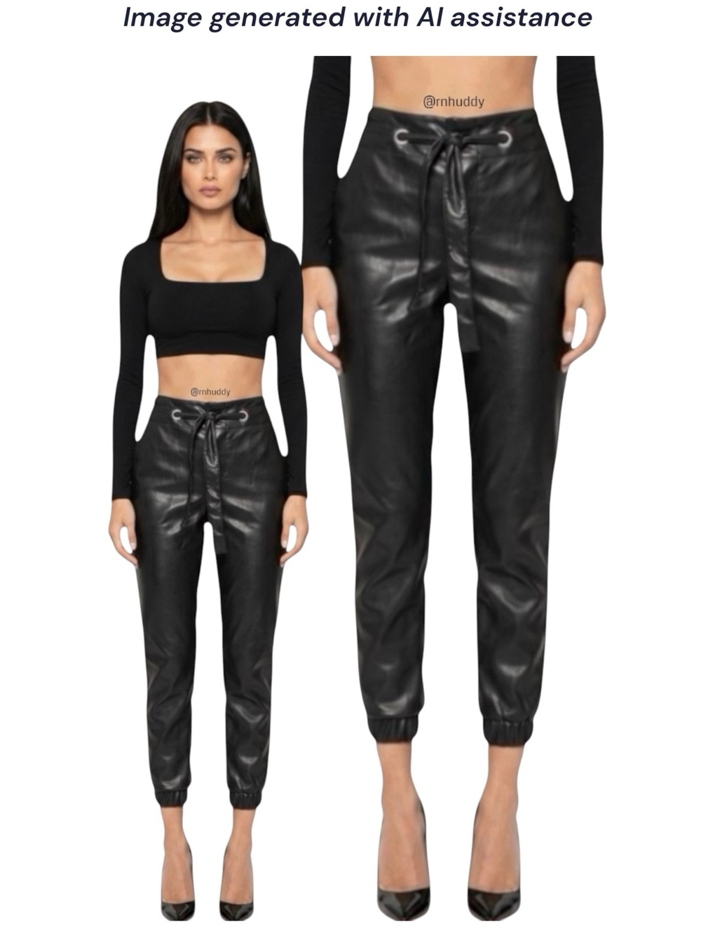 NWT New York & Co M black faux leather jogger pants